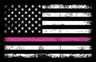 Thin Pink Line 4th Of July Design vector