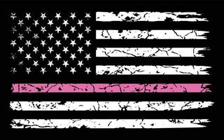 Thin Pink Line With Distressed Flag Design vector