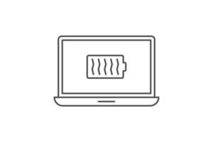 Laptop and battery notification icon vector design