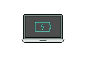 Laptop and battery notification icon vector design