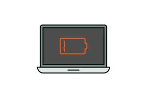 Laptop and battery notification icon vector design