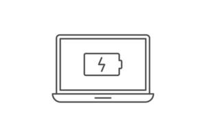 Laptop and battery notification icon vector design