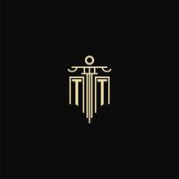 TT initial monogram for lawyers logo with pillar design ideas vector