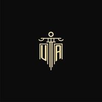 UA initial monogram for lawyers logo with pillar design ideas vector