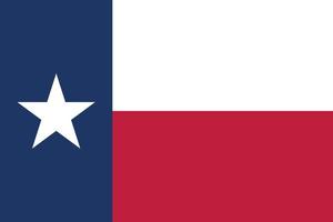 Flag of Texas is the second largest state of United States. vector