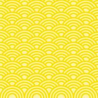 Yellow of Japanese waves seamless pattern background. vector