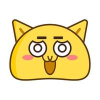 linda gato emoticon cara vector