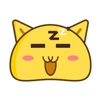 cute cat emoticon face vector