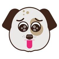 cute dog face emoticon vector