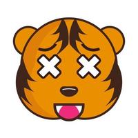 Tiger face Emoticon Icon vector