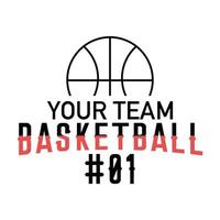 tu equipo baloncesto 01 tipografía vector diseño