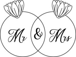 Wedding Flower Line Art vector