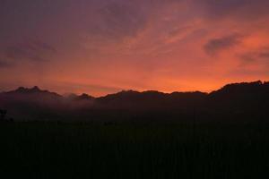 mountains and sky at sunset photo