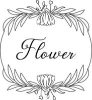 Flower Line Art - Florals Wreaths vector