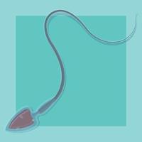 vector ilustración de un esperma en azul antecedentes