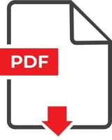 The PDF icon. File format symbol. Flat Vector illustration