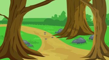 Forest natural scene. vector