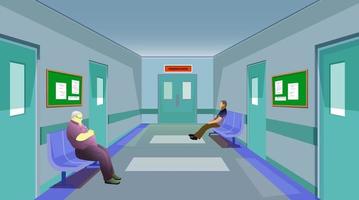 Hospital scene and some people are waiting in front of operation theater.. vector
