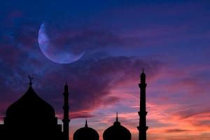Happy ramadan, happy eid, crescent of ramadan, islamic moon, ramadan mubarak and ramadan kareem concept. photo