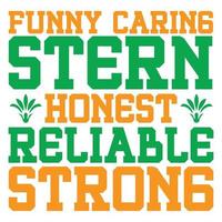 funny caring stern honest reliable strong, print template vector