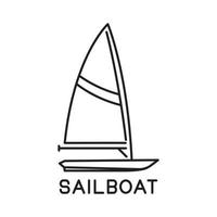 sailboat design outline simple monoline vector