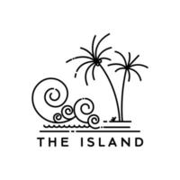 simple island logo design vector