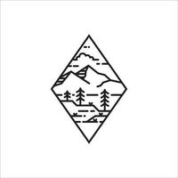 simple mountain logo design vector