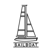 sailboat design outline simple monoline vector