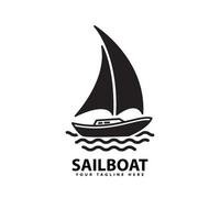 symbol of sailboat silhouette sea transportation design vector