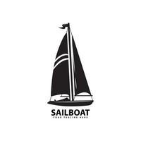 symbol of sailboat silhouette sea transportation design vector