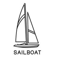 sailboat design outline simple monoline vector
