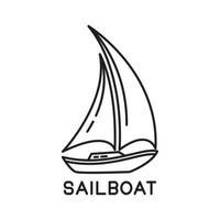 sailboat design outline simple monoline vector