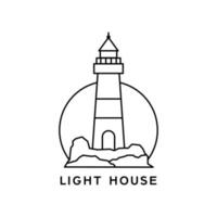 simple lighthouse logo design vector