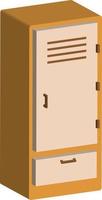 Brown locker or cabinet isometric design vector