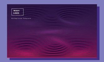 Wavy lines background template copy space for poster, landing page, banner, flyer, brochure, or leaflet vector