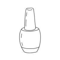 Vector gel polish glass bottle doodle illustration. Hand drawn glass bottle with nail gel polish