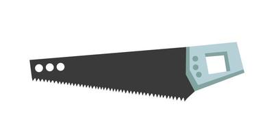 Vector saw illustration.  Cartoon style summer garden element. Grey shades handle saw. Vector stock illustration.