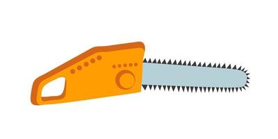 Electric chainsaw illustration. Vector power saw isolated.