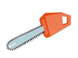 Electric chainsaw illustration. Vector power saw isolated.