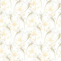 Daylily vector seamless pattern. Hand drawn flowers of day lily on white background. Design for wedding decor, wallpapers, curtains, textile, wrapping paper. Retro pattern.