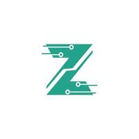 initial letter Z technology logo design template element stock vector