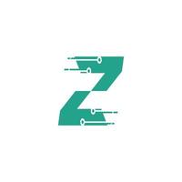 initial letter Z technology logo design template element stock vector