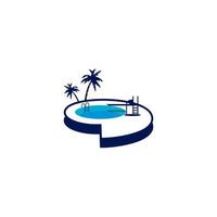 Swimming Pools Logo icon Design template element stock vector