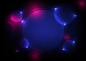 Futuristic technology presentation blue circle space modern background vector