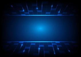 Technology digital light darl blue connection square line background vector