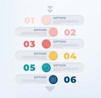 6 process step infographic template. 6 step diagram business line. vector