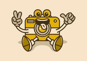 mascota personaje diseño de un sentar cámara vector