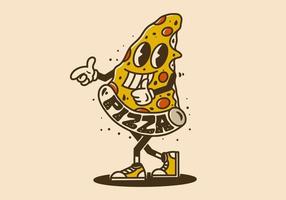 Mascot character design of a pizza slice vector