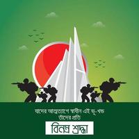 26 marzo Bangladesh independencia día póster diseño con nacional mártires' Monumento vector