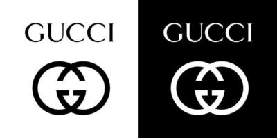 GUCCI Logo - Gucci Icon with Typeface on Whtie and Black Background vector